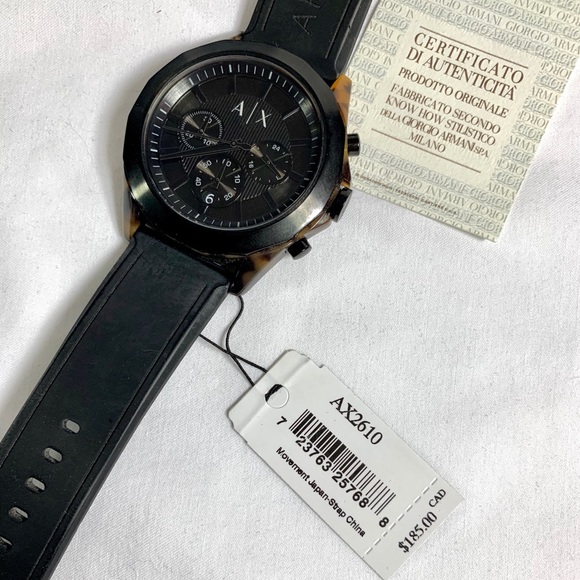 Armani Exchange Homme Ax2610 Black Silicone Watch - Picture 5 of 10